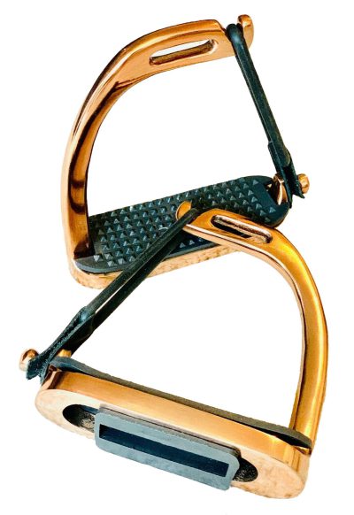 Rose Gold Peacock Safety Stirrups full view