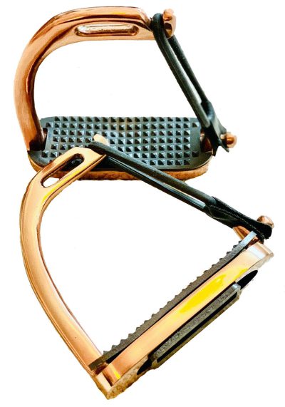 Rose Gold Peacock Safety Stirrups side