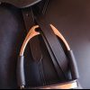 Rose Gold Flexi Safety Stirrups in leather strap