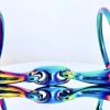 Rainbow Jointed Egg Butt Snaffle Bit close 1