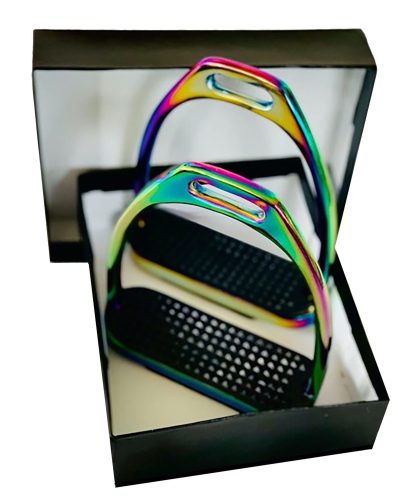 Rainbow Gloss Fillis Stirrups in box