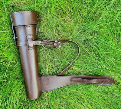 Brown Saddle Hip Flask with Leather Case